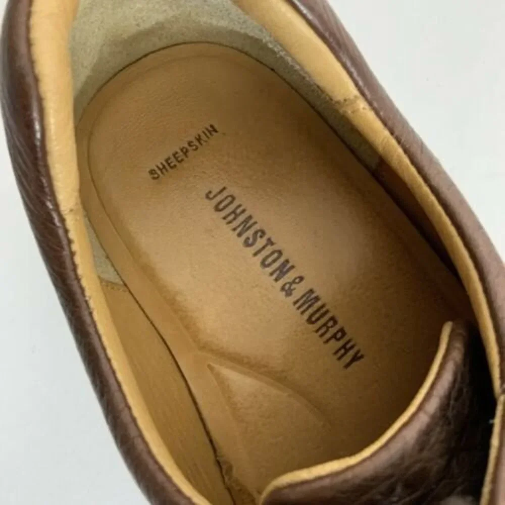 Johnston & Murphy brown sheepskin
